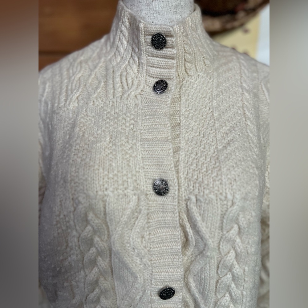 Ralph Lauren Ivory Cable Knit Cardigan - Picture 7 of 14
